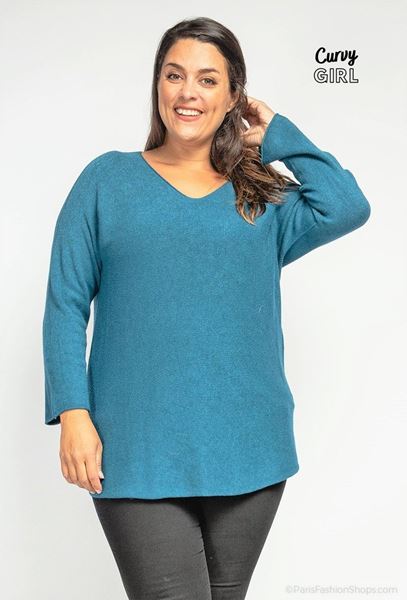 Picture of CURVY GIRL SOFT V NECK JUMPER